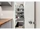 Well-organized pantry with ample shelving for food storage and kitchen appliances at 1531 W Campo Bello Dr, Phoenix, AZ 85023