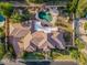 A private backyard oasis featuring a rock waterfall pool, lush greenery, and spacious entertainment areas at 1758 E Carver Rd, Tempe, AZ 85284