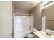 Bathroom with vanity, toilet, shower, and bathtub at 6610 E University Dr # 163, Mesa, AZ 85205