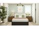 Charming bedroom with golf-themed wallpaper, stylish furniture, and a comfortable bed setting at 11986 W Calle De Pompas --, Peoria, AZ 85383