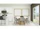 Bright dining area features a stylish round table with seating, adjacent to a well-equipped kitchen at 9532 W Pinchot Ave, Phoenix, AZ 85037