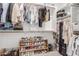 Organized walk-in closet with double hanging racks, shelving, and shoe storage solutions at 9642 E Tesla Ave, Mesa, AZ 85212