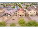 Overhead view of a home with a large backyard in a peaceful residential neighborhood at 18774 N Ibis Way, Maricopa, AZ 85138
