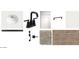 Selection of interior finishes showing a sink, faucet, cabinet door, hardware, backsplash, flooring and carpet at 24105 W Bowker St, Buckeye, AZ 85326