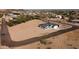 Aerial view of the newly constructed home displaying the home's placement on a spacious lot at 15582 W Jomax Rd, Surprise, AZ 85387