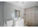 Updated bathroom featuring a walk-in shower and a white vanity at 2601 N 51St St, Phoenix, AZ 85008