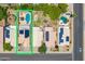 A bird's eye view shows the home's location, landscaping, backyard pool, and solar panels at 316 W Kelton Ln, Phoenix, AZ 85023