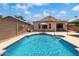 A beautiful pool view with table and chairs, and covered patio at 316 W Kelton Ln, Phoenix, AZ 85023