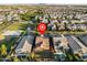 Aerial view highlighting a home with a well-maintained yard in a Gathering-friendly community at 3556 E Austin Dr, Gilbert, AZ 85296