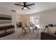 Bright living room featuring modern decor, stylish furnishings, and sliding glass doors for a seamless indoor-outdoor experience at 4268 N 68Th Ave, Phoenix, AZ 85033