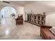 Bright living room with stylish console and leather furniture for comfortable living at 6639 E Pershing Ave, Scottsdale, AZ 85254
