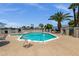 Relax and unwind in the community pool surrounded by lush greenery and seating at 8329 E Keim Dr, Scottsdale, AZ 85250