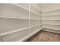 Walk in pantry with white shelves and tile floors at 19679 E Estrella Rd, Queen Creek, AZ 85142