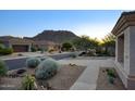 Picturesque street showcasing desert landscaping, a peak of the mountain, and a well-kept neighborhood at 11566 E Christmas Cholla Dr, Scottsdale, AZ 85255