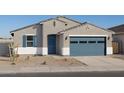 New single-story home with blue garage door and landscaping at 37458 W San Clemente St, Maricopa, AZ 85138