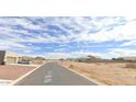 Street view of several homes with desert landscaping and mountainous views in the background on a clear day at 10298 W Morgan Ct, Casa Grande, AZ 85194