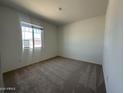 A bright and spacious bedroom with carpeted floors, a large window, and neutral paint at 46963 W Coe St, Maricopa, AZ 85139