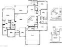 Detailed floor plan showcasing a spacious layout with multiple bedrooms, bathrooms, and an open kitchen area at 300 W Quartz Rock Rd, Phoenix, AZ 85085