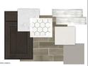 Selection of tiles, counter tops and cabinet stain colors for a new home construction at 35721 N Geode Way, San Tan Valley, AZ 85144