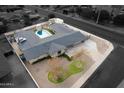 Aerial view showing a large home, pool, and ample parking at 755 W 2Nd St, Mesa, AZ 85201