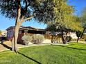 Landscaped backyard with large trees and grassy area at 13613 W Cypress St, Goodyear, AZ 85395