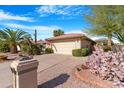 Single-story home with desert landscaping and a two-car garage at 10442 E Flintlock Dr, Sun Lakes, AZ 85248