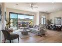 Spacious living room with stunning mountain views and modern decor at 15214 N Elena Dr, Fountain Hills, AZ 85268