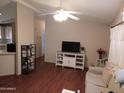 Spacious living room with wood-look flooring at 9333 E University Dr # 196, Mesa, AZ 85207