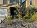 Landscaped front yard with drought-tolerant plants at 35262 W San Ildefanso Ave, Maricopa, AZ 85138