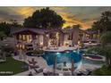 Backyard oasis with a large pool and spa at 5040 N Arcadia Dr, Phoenix, AZ 85018