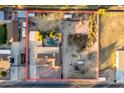 Aerial view showing house, pool, and large lot at 7736 W Acoma Dr, Peoria, AZ 85381