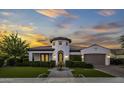 Dream home exterior at sunset with a charming front entrance at 8400 E Columbus Ave, Scottsdale, AZ 85251