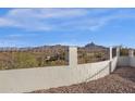 Landscaped backyard with a mountain view beyond the fence at 16544 E Trevino Dr, Fountain Hills, AZ 85268