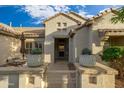 Front entryway with decorative planters and a metal gate at 18135 N Saddle Ridge Dr, Surprise, AZ 85374