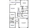 Detailed floor plan showcasing the layout of a four-bedroom home with a spacious great room and a two-car garage at 1587 S 239Th Dr, Buckeye, AZ 85326