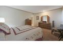 Cozy bedroom with carpet flooring and built-in dresser at 9346 W Glen Oaks N Cir, Sun City, AZ 85351