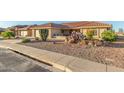 Landscaped front yard of a single-story house with a tan exterior at 2144 S Yellow Wood Ave, Mesa, AZ 85209