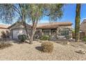 House exterior showcasing a front yard with gravel and mature trees at 22205 N Cochise Ln, Sun City West, AZ 85375