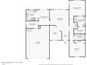 One-story home floor plan featuring primary bedroom, two additional bedrooms, and a two-car garage at 19241 N Emerald Cove Way, Surprise, AZ 85387