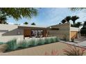 Modern home exterior with stone accents and landscaped front yard at 3801 N 64Th St, Scottsdale, AZ 85251