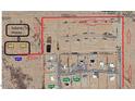 Aerial view of land with three adjacent lots available for sale at 24520 W Duane Ln, Wittmann, AZ 85361
