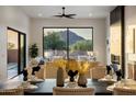 Bright dining area with mountain views and a large window at 25838 N 104Th Pl, Scottsdale, AZ 85255