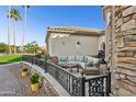 Relaxing patio with comfortable seating and a water feature at 3611 E Kachina Dr, Phoenix, AZ 85044