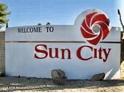 Welcome to Sun City sign, indicating the community location at 9746 N 105Th Dr, Sun City, AZ 85351