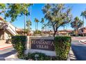 Community entrance sign for Manzanita Villas at 11515 N 91St St # 248, Scottsdale, AZ 85260