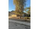 House with a large tree in the front yard and gravel landscaping at 2172 W Pinkley Ave, Coolidge, AZ 85128