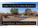 Landscaped backyard features a covered patio, a refreshing pool, and gravel ground covering at 2605 S 80Th Ave, Phoenix, AZ 85043