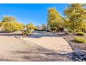 Single-story home with a long paved driveway and landscaping at 28821 N Ashbrook Ln, Queen Creek, AZ 85144