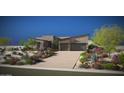 Stunning desert home with modern architecture, two-car garage, and colorful xeriscaped front yard at 11972 E Yearling Rd # 20, Scottsdale, AZ 85255