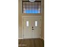 Elegant double front doors with glass accents at 5937 E Jensen St, Mesa, AZ 85205